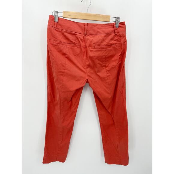 Ann Taylor Pants Women 2 Orange Devin Fit Hidden Fly Cotton Spandex Blend - Picture 2 of 9